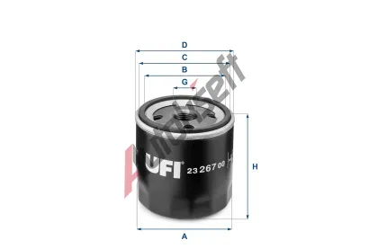 UFI Olejov filtr UFI 23.267.00, 23.267.00