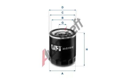 UFI Olejov filtr UFI 23.519.00, 23.519.00