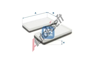 UFI Filtr vzduchu v interiéru UFI 53.005.00, 53.005.00  UFI Filtr vzduchu v interiéru UFI 53.005.00, 53.005.00