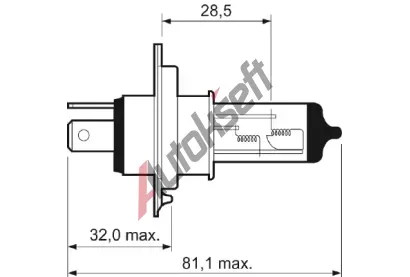 VALEO rovka H4 12V 60/55W P43t-38 Essential VA 032007, 032007