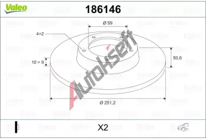 VALEO Brzdov kotou - 252 mm VA 186146, 186146