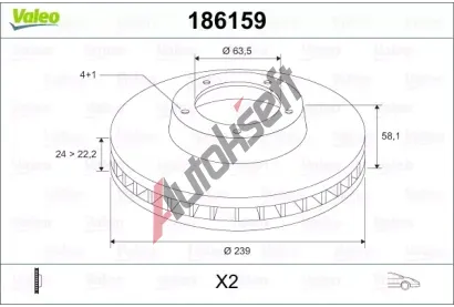 VALEO Brzdov kotou - 240 mm VA 186159, 186159