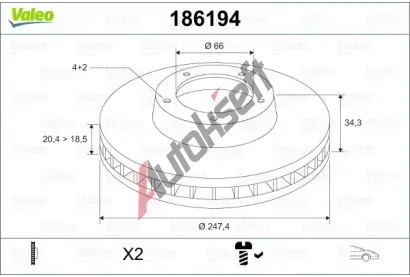 VALEO Brzdov kotou - 247 mm VA 186194, 186194