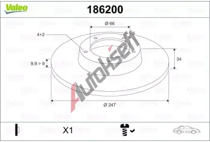 VALEO Brzdov kotou - 247 mm VA 186200, 186200
