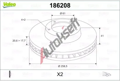 VALEO Brzdov kotou - 259 mm VA 186208, 186208