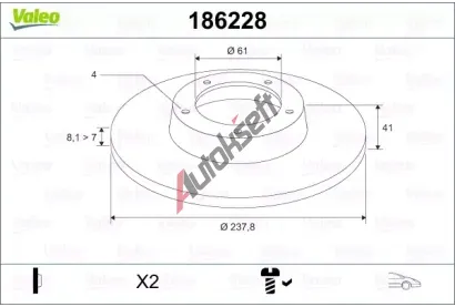 VALEO Brzdov� kotou� - 238 mm VA 186228, 186228