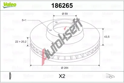 VALEO Brzdov kotou - 285 mm VA 186265, 186265