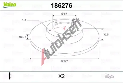VALEO Brzdov� kotou� - 247 mm VA 186276, 186276