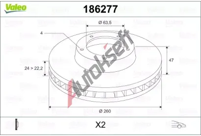 VALEO Brzdov kotou - 260 mm VA 186277, 186277