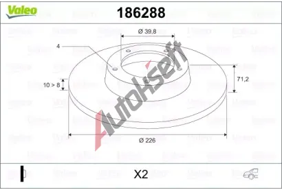 VALEO Brzdov� kotou� - 226 mm VA 186288, 186288