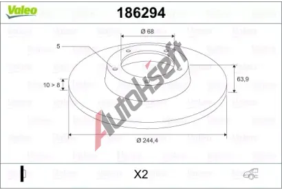VALEO Brzdov kotou - 245 mm VA 186294, 186294