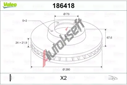 VALEO Brzdov kotou - 280 mm VA 186418, 186418