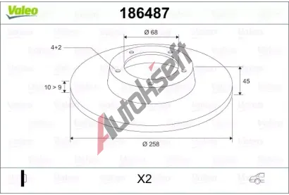 VALEO Brzdový kotouč - 258 mm VA 186487, 186487 VALEO Brzdový kotouč - 258 mm VA 186487, 186487
