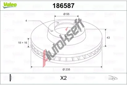 VALEO Brzdov kotou - 235 mm VA 186587, 186587