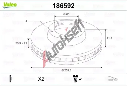VALEO Brzdov kotou - 256 mm VA 186592, 186592