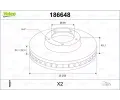 Brzdový kotouč VALEO ‐ VA 186648 Brzdový kotouč VALEO ‐ VA 186648