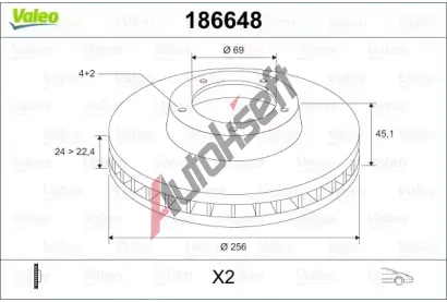 VALEO Brzdov kotou - 256 mm VA 186648, 186648