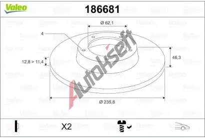 VALEO Brzdov kotou - 236 mm VA 186681, 186681