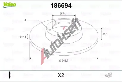 VALEO Brzdov kotou - 247 mm VA 186694, 186694