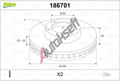 VALEO Brzdov kotou - 255 mm VA 186701, 186701