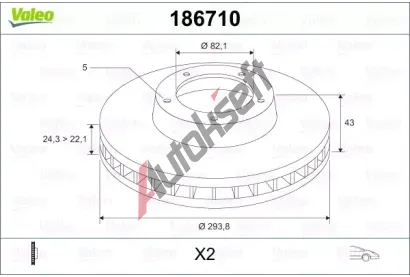 VALEO Brzdov kotou - 294 mm VA 186710, 186710