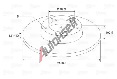 VALEO Brzdov kotou - 280 mm VA 186713, 186713