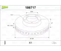 Brzdový kotouč VALEO ‐ VA 186717 Brzdový kotouč VALEO ‐ VA 186717