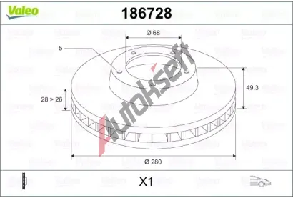 VALEO Brzdov kotou - 280 mm VA 186728, 186728