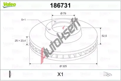 VALEO Brzdov kotou - 325 mm VA 186731, 186731