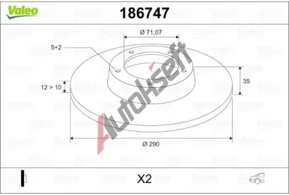 VALEO Brzdov kotou - 290 mm VA 186747, 186747