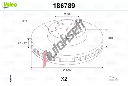 VALEO Brzdov kotou - 286 mm VA 186789, 186789