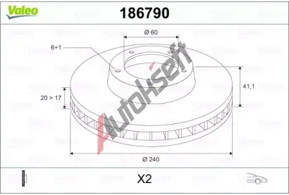 VALEO Brzdov kotou - 240 mm VA 186790, 186790