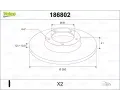 Brzdový kotouč VALEO ‐ VA 186802  Brzdový kotouč VALEO ‐ VA 186802