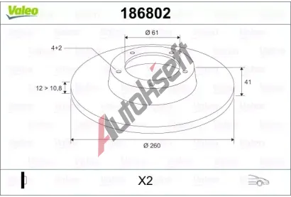 VALEO Brzdov kotou - 259 mm VA 186802, 186802