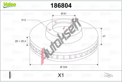 VALEO Brzdov kotou - 324 mm VA 186804, 186804