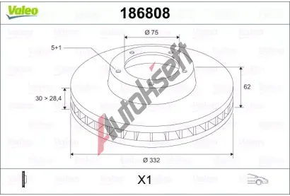 VALEO Brzdov kotou - 332 mm VA 186808, 186808