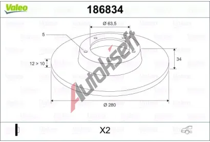 VALEO Brzdov kotou - 280 mm VA 186834, 186834
