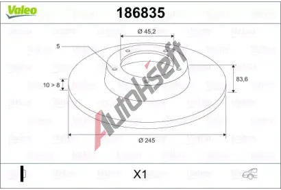 VALEO Brzdov kotou - 245 mm VA 186835, 186835