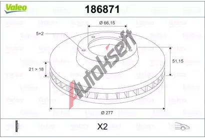 VALEO Brzdov kotou - 277 mm VA 186871, 186871