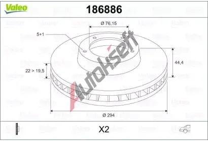 VALEO Brzdov kotou - 294 mm VA 186886, 186886