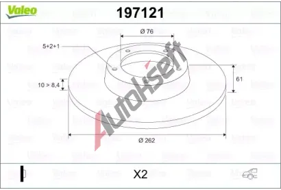 VALEO Brzdov� kotou� - 262 mm VA 197121, 197121