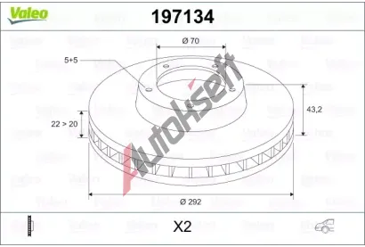 VALEO Brzdov� kotou� - 292 mm VA 197134, 197134