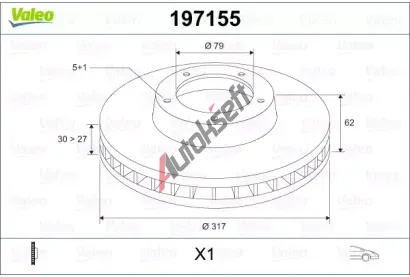 VALEO Brzdový kotouč - 317 mm VA 197155, 197155 VALEO Brzdový kotouč - 317 mm VA 197155, 197155