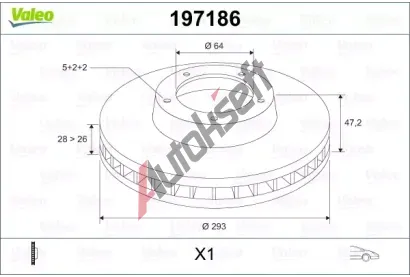 VALEO Brzdov kotou - 293 mm VA 197186, 197186