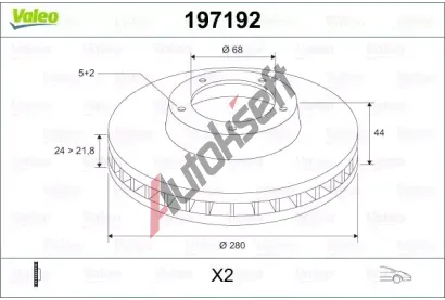 VALEO Brzdov kotou - 280 mm VA 197192, 197192