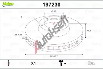 VALEO Brzdov kotou - 288 mm VA 197230, 197230