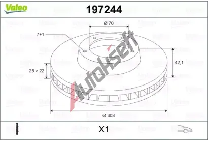VALEO Brzdov kotou - 308 mm VA 197244, 197244
