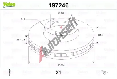 VALEO Brzdov kotou - 312 mm VA 197246, 197246