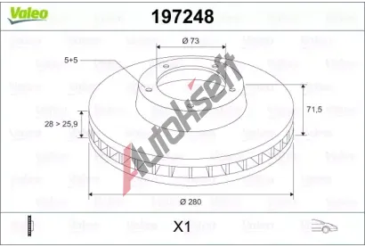 VALEO Brzdov kotou - 280 mm VA 197248, 197248