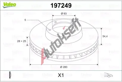 VALEO Brzdov kotou - 280 mm VA 197249, 197249